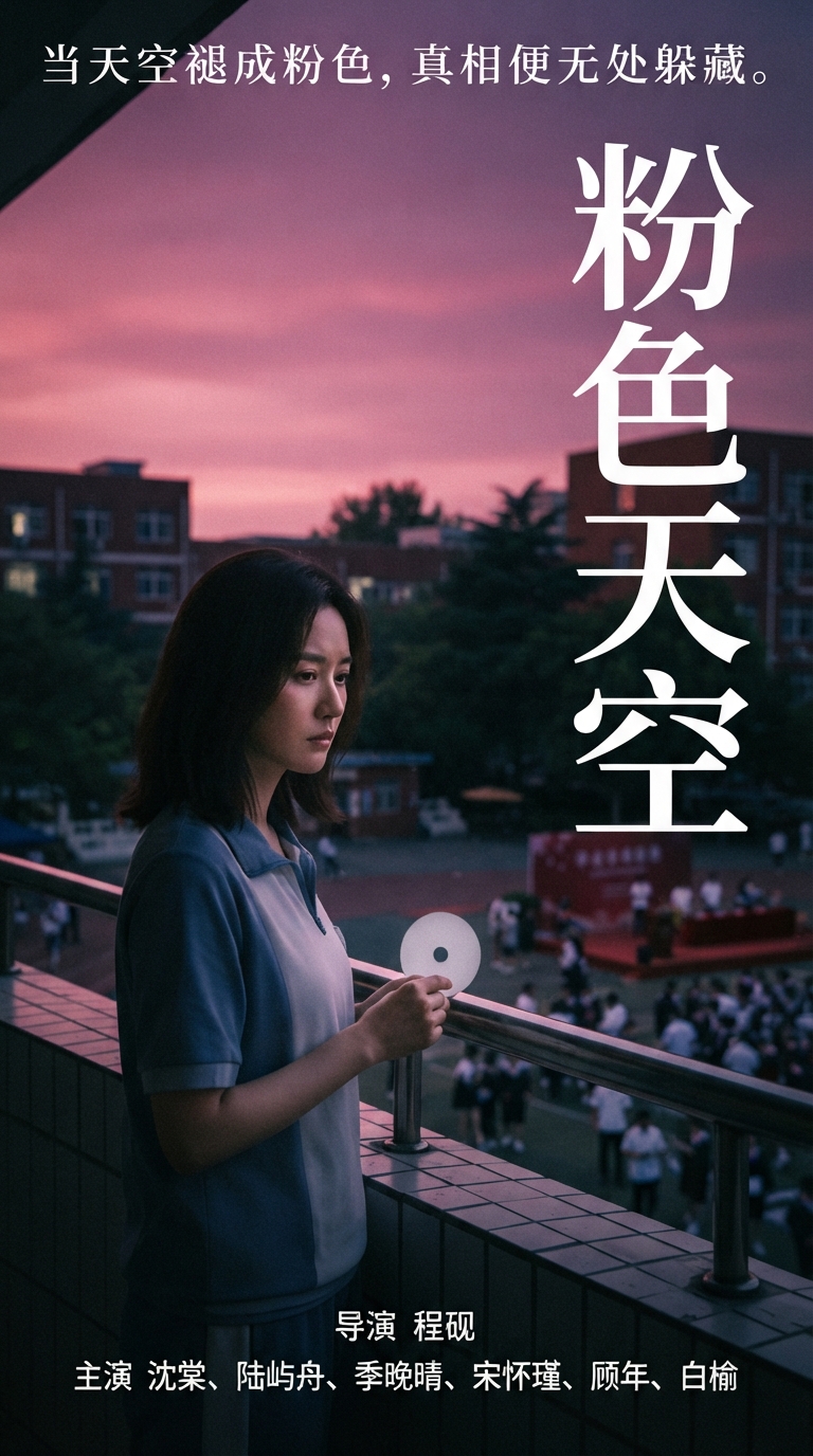 《粉色天空》竖版海报