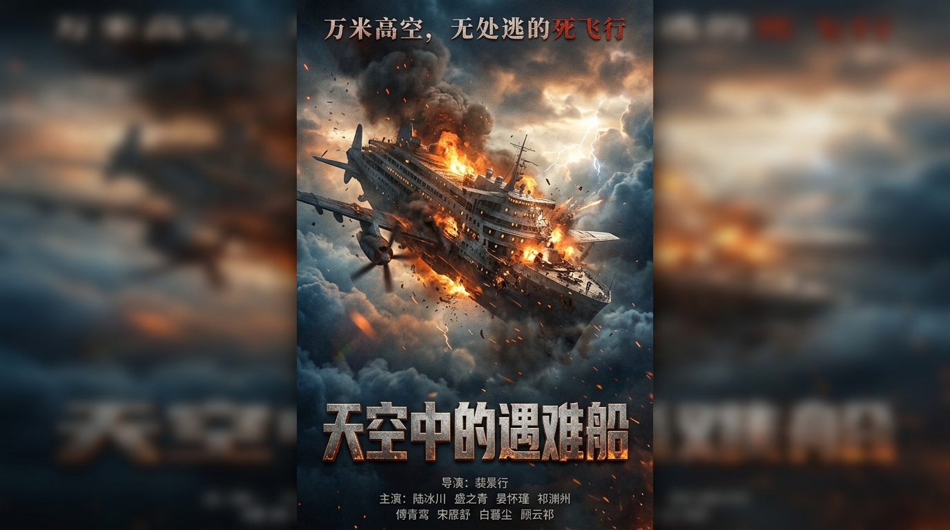 《天空中的遇难船》海报